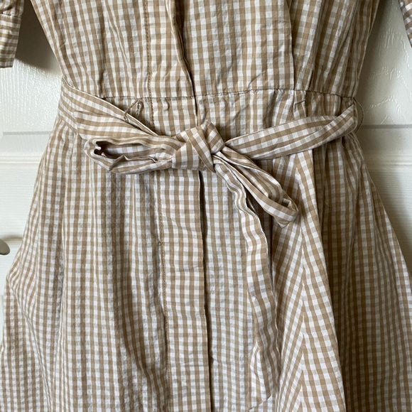 Calvin Klein Brown & White Plaid Midi Dress - Picture 3 of 16